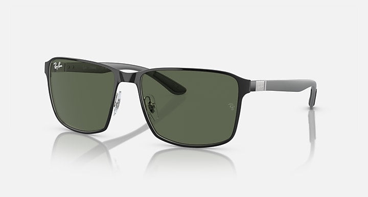 Ray-Ban square sunglasses with dark green lenses and dark green frame