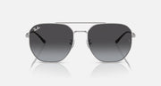 Ray-Ban aviator sunglasses with silver frame and dark grey lenses