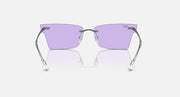 Ray-Ban Xime RB3730 rectangular sunglasses with violet lenses and gunmetal hinges