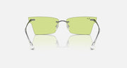 Ray-Ban Xime RB3730 rectangular sunglasses with green lenses and gunmetal hinges