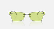 Ray-Ban Xime RB3730 rectangular sunglasses, green lens tint, gunmetal frame front view