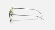 Ray-Ban Xime RB3730 sunglasses side profile with green lenses and gunmetal frame