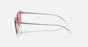 Ray-Ban Xime RB3730 side view, gunmetal frame with coral-pink tinted lens