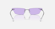 Ray-Ban sunglasses with purple gradient lenses and metal frame, front close-up
