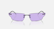 Ray-Ban sunglasses with purple gradient lenses and metal frame, front view