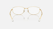 Gold metal frame sunglasses with clear lenses, front view