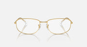 Gold metal frame sunglasses with clear lenses, front view