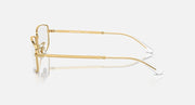 Gold metal sunglasses showing side profile with clear lenses