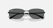 Black metal sunglasses with dark lenses and low-profile front view
