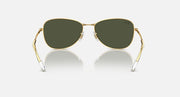 Gold-tone aviator sunglasses with dark green lenses and full metal frame