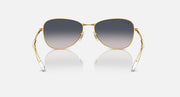 Ray-Ban RB3733 gold sunglasses with dark gradient lenses, front view