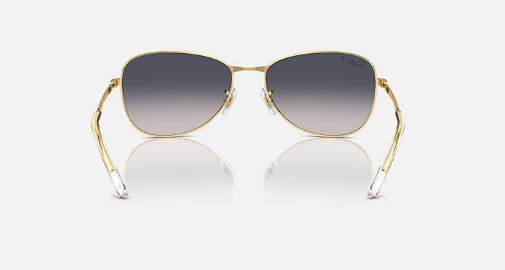 Ray-Ban RB3733 gold sunglasses with dark gradient lenses, front view