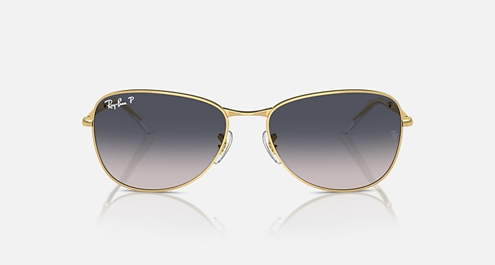 Ray-Ban RB3733 gold sunglasses with dark gradient lenses and metal arms