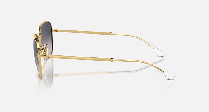Ray-Ban RB3733 gold sunglasses with dark lenses, side profile