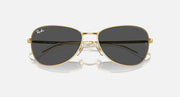 Ray-Ban RB3733 sunglasses, gold frame with dark gray lenses and thin metal bridge