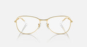 Ray-Ban RB3733 sunglasses, gold aviator-style frame with clear oval lenses
