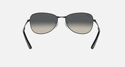 Ray-Ban RB3733 sunglasses, black frame with dark gray gradient lenses and metal bridge