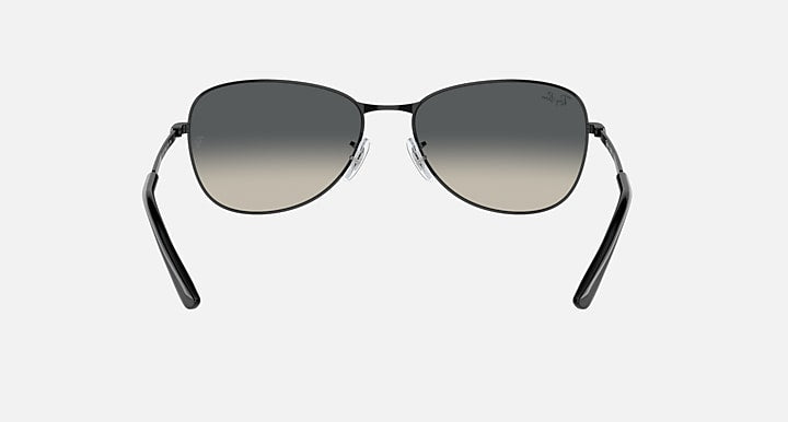 Ray-Ban RB3733 sunglasses, black frame with dark gray gradient lenses and metal bridge