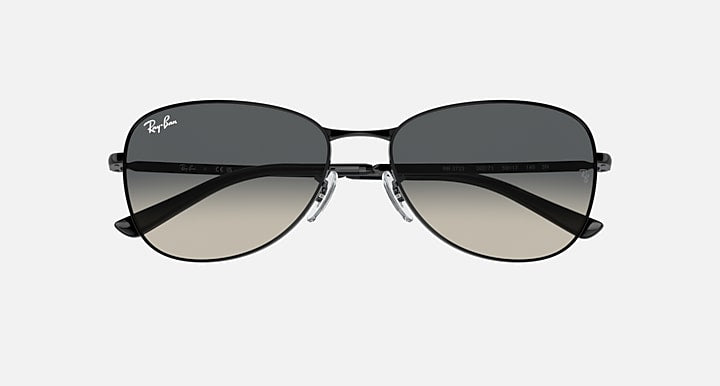Ray-Ban RB3733 sunglasses, black frames with dark top tint and light bottom gradient lenses