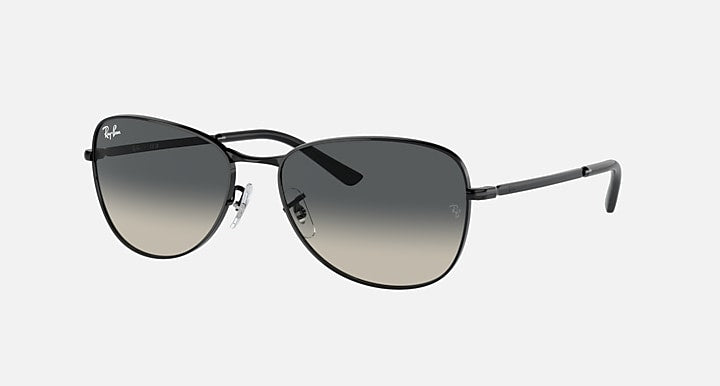 Ray-Ban RB3733 sunglasses, black frame with dark gradient lenses and thin metal arms