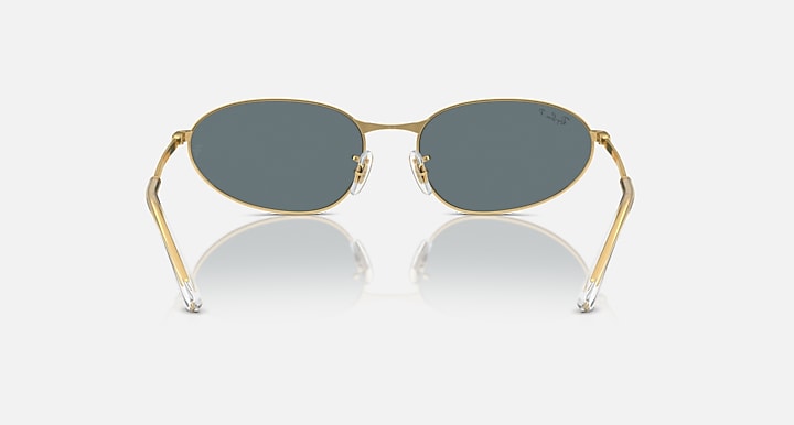 Gold metal round sunglasses with dark gray lenses, front view