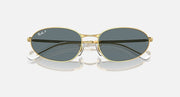 Gold metal round sunglasses with dark mirrored black lenses, front view