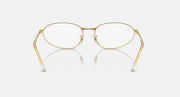 Gold metal round sunglasses with clear lenses and thin metal temples