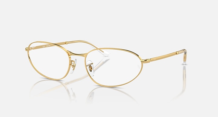 Gold metal round sunglasses with clear lenses and thin metal frame