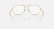 Gold aviator sunglasses with clear lenses and gold metal frame