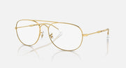 Gold aviator sunglasses with clear lenses and thin metal bridge