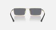 Rectangular Ray-Ban sunglasses with gold frame and dark square lenses