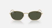 Gold oval sunglasses with dark green polarized-style lenses