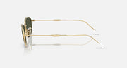 Gold sunglasses frame with dark lenses and slim metal temples