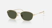 Gold oval sunglasses with dark green lenses and clear gradient brown tint