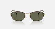 Ray-Ban oval sunglasses with gold frame and dark green lenses