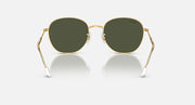 Ray-Ban round sunglasses, gold frame, olive-green lenses