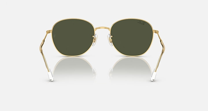Ray-Ban round sunglasses, gold frame, olive-green lenses
