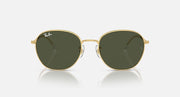 Ray-Ban round sunglasses, gold frame, deep green lenses