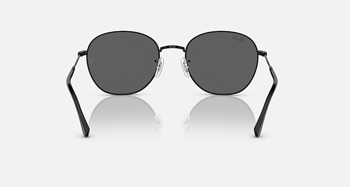 Ray-Ban RB3809 round sunglasses with black frame and dark gray lenses, front view