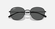 Ray-Ban RB3809 round sunglasses with black frame and dark gray lenses, centered view