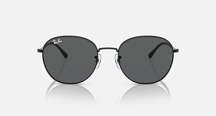 Ray-Ban RB3809 round sunglasses with black frame and dark gray lenses, front view