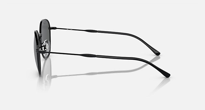 Ray-Ban RB3809 round sunglasses, black frame side view with dark gray lens