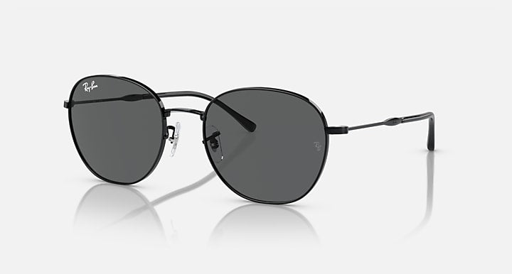 Ray-Ban RB3809 round sunglasses with black frame and dark gray lenses
