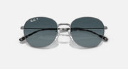 Round sunglasses with silver-tone frame and dark gradient tinted lenses.