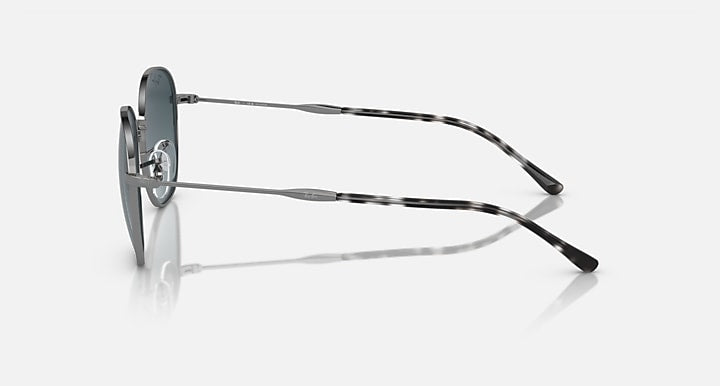 Sunglasses side view with silver-tone frame and dark tortoise patterned temples.