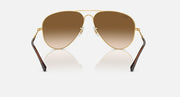 Ray-Ban Old Aviator sunglasses, gold frame with brown lenses and dark temple tips