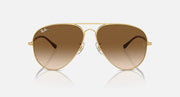 Ray-Ban Old Aviator sunglasses, gold frame with brown gradient lenses, front view