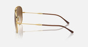 Ray-Ban Old Aviator sunglasses, gold frame with brown lenses, side profile