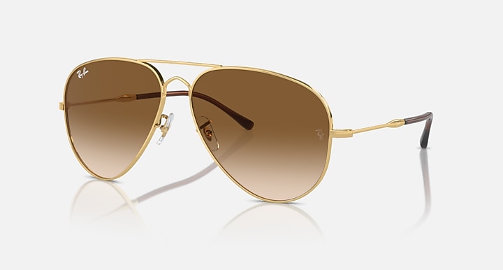 Ray-Ban Old Aviator sunglasses, gold frame with brown gradient lenses