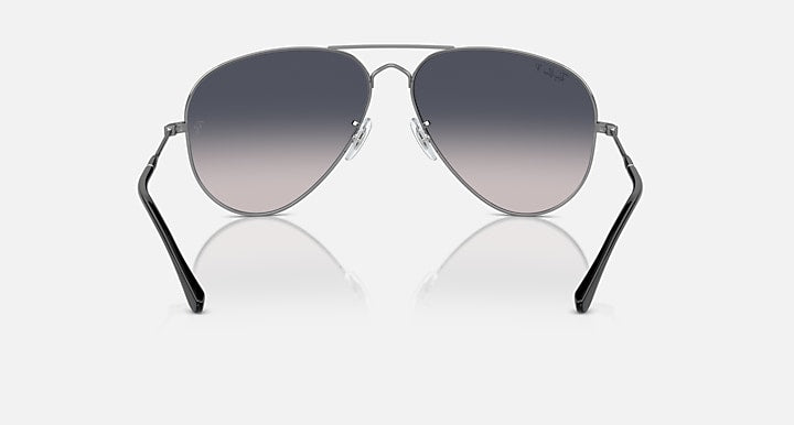 Ray-Ban Old Aviator sunglasses, dark frame with blue-gray gradient lenses, front view